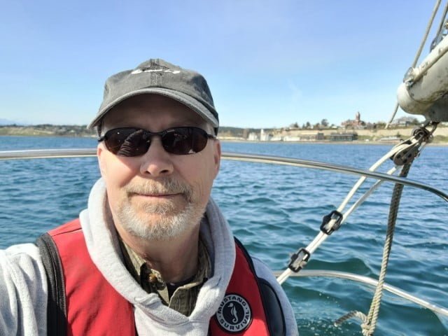 Tom Salzer on sailboat