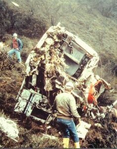 My seat in 1985 helicopter crash